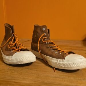 Brown High-Top Sneakers